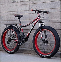 BUK Fat Tyre Bike Bikes for Adults, Adult Fat Tire Mountain Bikes 24 inch 26 inch double disc brake hardtail mountain bike front axle suspension bike women-C_26Inch 7 speed