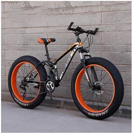 DFEIL Fat Tyre Bike DFEIL Cross-country Mountain Bike, 24 / 26 Inch Dual Disc Brake Hardtail Mountain Bicycle, High-carbon Steel Anti-Slip Bicycle, Kids Adult All Terrain Mountain Bike