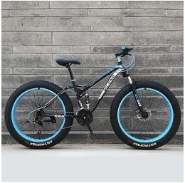 dtkmkj Fat Tyre Bike dtkmkj Mens Womens Mountain Bikes, High-Carbon Steel Frame, Dual Disc Brake Hardtail Mountain Bike, All Terrain Bicycle, 26 Inch 27 Speed