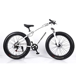 DULPLAY Fat Tyre Bike DULPLAY 26 Inch Mountain Bikes Bicycle, Mountain Bike For Teens Adults Men Women, Double Disc Brake Fat Tire Mountain Bicycle White 26", 21-speed