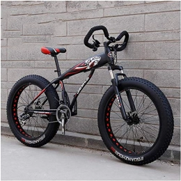 giyiohok Bike giyiohok Hardtail Fat Tire Mountain Bike for Adults Men Women Mountain Trail Bike with Dual Disc Brake High-carbon Steel Front Suspension All Terrain Mountain-26 Inch 21 Speed_Black Red