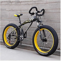 giyiohok Bike giyiohok Hardtail Fat Tire Mountain Bike for Adults Men Women Mountain Trail Bike with Dual Disc Brake High-carbon Steel Front Suspension All Terrain Mountain-26 Inch 21 Speed_Black Yellow