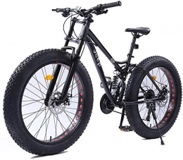 GQQ Bike GQQ 26 Inches Mountain Bikes, Variable Speed Bicycle Disc Brakes Fat Tire Mountain Bike Trail, Hardtail Bicycle, High-Carbon Steel Frame, Orange, 24 Speed, Black
