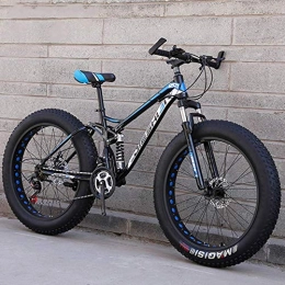 GQQ Bike GQQ Mountain Bike, 24Inch Snow / Beach / Mountain Bikes Fat Tire Dual Disc Brake Big Wheels Bicycle High-Carbon Steel Frame, 24 Speed