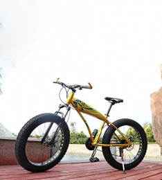GQQ Bike GQQ Variable Speed Bicycle, Fat Tire Adult Mountain Bike Dual Disc / Aluminum Alloy Frame Bikes, Beach Snowmobile Bike, Red, 7 Speed, Yellow