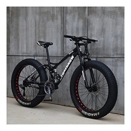 GUHUIHE Fat Tyre Bike GUHUIHE 26 Inch Wheel 27 Speed Adult Mountain Fat Bike Variable Speed Road Bicycle Off-road Snowmobile Men Outdoor Ride MTB (Color : Black Spoke wheel, Size : 21 Speed)