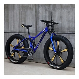 GUHUIHE Bike GUHUIHE 26 Inch Wheel 27 Speed Adult Mountain Fat Bike Variable Speed Road Bicycle Off-road Snowmobile Men Outdoor Ride MTB (Color : Blue 5 knife wheel, Size : 21 Speed)