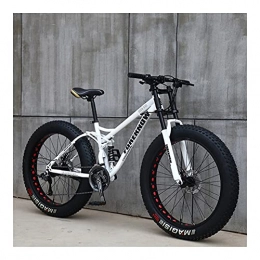 GUHUIHE Fat Tyre Bike GUHUIHE 26 Inch Wheel 27 Speed Adult Mountain Fat Bike Variable Speed Road Bicycle Off-road Snowmobile Men Outdoor Ride MTB (Color : White Spoke wheel, Size : 27 Speed)