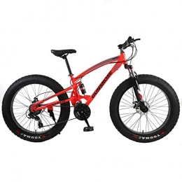 GuiSoHn Bike GuiSoHn 26 Inch Fat Bike Adult Fat Tire Snow Beaches Mountain Bike 7 / 21 / 24 / 27 Speed Double Disc Brake Carbon Steel Frame Student Bicycle