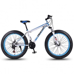 GWFVA Fat Tyre Bike GWFVA 24 Speed Mountain Bikes, 27.5 Inch Fat Tire Mountain Trail Bike, High-carbon Steel Frame, Men's Womens All Terrain with Dual Disc Brake, White