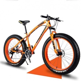 JASSXIN Fat Tyre Bike JASSXIN Fat Tire Mountain Bike Mens, Beach Bike, Double Disc Brake 26 Inch Cruiser Bikes, 4.0 Wide Wheels, Wide Fat Tire, Mountain Snow Beach Bike Outdoor Downhill Bicycle, Orange, 21 speed