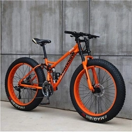 JSY Bike JSY Orange Spoke wheel 26 inch off-road bicycles, fat tires high carbon steel suspension youth men and women mountain bikes, Adult Dual disc brake men and women mountain bikes (27-speed)