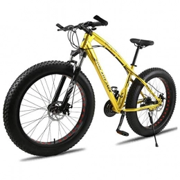 KAMELUN Fat Tyre Bike KAMELUN Mountain Bike, Fat Tire Mountain Bikes with Front Suspension for Adults Men Women tires Anti-Slip Mountain Bicycle High-carbon Steel Dual Disc Bike-26 Inch, Yellow, 21 speed