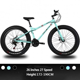 LDLL Bike LDLL Mountain Bikes, 26 Inch 27 Speed Fat Tire Hardtail Mountain Bike, Suspension Frame All Terrain Mountain Bike Country Men'S Mountain Bikes