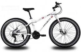 Leifeng Tower Bike Leifeng Tower Lightweight 26 Inch Wheels Mountain Bike for Adults, Fat Tire Hardtail Bike Bicycle, High-Carbon Steel Frame, Dual Disc Brake Inventory clearance (Color : White, Size : 24 speed)