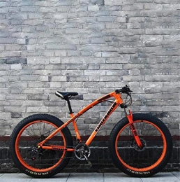 Leifeng Tower Bike Leifeng Tower Lightweight Fat Tire 26 Inch Mountain Bike Mens, Beach Bike, Double Disc Brake Cruiser Bikes, 4.0 Wide Wheels, Adult Snow Bicycle Inventory clearance (Color : Orange, Size : 24 speed)