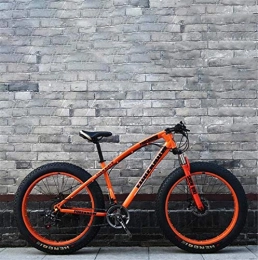 Leifeng Tower Bike Leifeng Tower Lightweight Fat Tire Mountain Bike Mens, Beach Bike, Double Disc Brake Cruiser Bikes, 4.0 wide Wheels, Adult 24 Inch Snow Bicycle Inventory clearance (Color : Orange, Size : 24 speed)