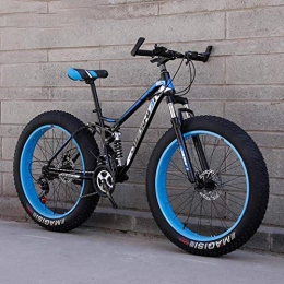 LJ Fat Tyre Bike LJ Bicycle, Adult Fat Tire Mountain Bike, Beach Snow Bike, Double Disc Brake Cruiser Bikes, Lightweight High-Carbon Steel Frame Bicycle, 24 inch Wheels, B, 27 Speed, D, 27 Speed