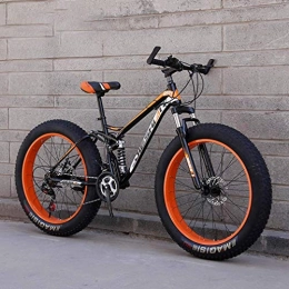 LJ Fat Tyre Bike LJ Bicycle, Adult Fat Tire Mountain Bike, Beach Snow Bike, Double Disc Brake Cruiser Bikes, Lightweight High-Carbon Steel Frame Bicycle, 26 inch Wheels, F, 21 Speed, E, 7 Speed