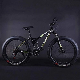 LJ Fat Tyre Bike LJ Bicycle, Adult Fat Tire Mountain Bike, Beach Snow Bike, Double Disc Brake Cruiser Bikes, Professional Grade Mountain Bicycle 26 inch Wheels, A, 27 Speed, D, 24 Speed