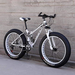 LJ Fat Tyre Bike LJ Bicycle, Adult Fat Tire Mountain Bike, Off-Road Snow Bike, Double Disc Brake Cruiser Bikes, Beach Bicycle 26 inch Wheels, E, 7 Speed, F, 7 Speed