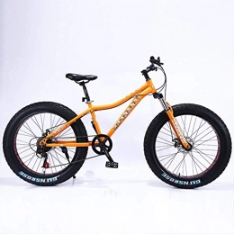 Llpeng Fat Tyre Bike Llpeng 26 Inch 4.0 Fat Tire Snowmobile, Variable Speed Mountain Bike, 7 / 21 / 24 / 27 / 30 Speed, for Men, Women, Students, Orange, 24