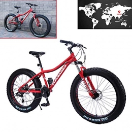 Llpeng Fat Tyre Bike Llpeng 26 Inch 4.0 Fat Tire Snowmobile, Variable Speed Mountain Bike, 7 / 21 / 24 / 27 / 30 Speed, for Men, Women, Students, Red, 24