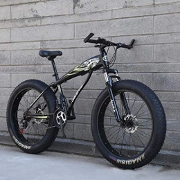 lqgpsx Bike lqgpsx 24" / 26" 27-Speed Mountain Bike, Big Wheel Snow Bike, Dual Disc Brake, Strong Shock-Absorbing Front Fork, Outdoor Off-Road Beach Bike