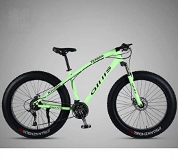 LUO Fat Tyre Bike LUO Bicycle, 26 inch Bicycle Mountain Bike Hardtail for Men's Womens, Fat Tire MTB Bikes, High-Carbon Steel Frame, Shock-Absorbing Front Fork and Dual Disc Brake, Orange, 30 Speed, Green, 24 Speed