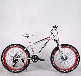 LUO Fat Tyre Bike LUO Bike，Mens Adult Fat Tire Mountain Bike, Double Disc Brake Beach Snow Bikes, Road Race Cruiser Bicycle, 26 inch Wheels, C, 7 Speed, B, 21 Speed