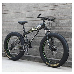 MJY Fat Tyre Bike MJY Adult Mountain Bikes, Boys Girls Fat Tire Mountain Trail Bike, Dual Disc Brake Hardtail Mountain Bike, High-Carbon Steel Frame, Yellow E, 26 Inch 24 Speed