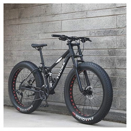 NENGGE Bike NENGGE 26 Inch Mountain Bikes, Adult Boys Girls Fat Tire Mountain Trail Bike, Dual Disc Brake Bicycle, High-carbon Steel Frame, Anti-Slip Bikes, Black, 21 Speed