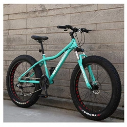 NENGGE Fat Tyre Bike NENGGE 26 Inch Mountain Bikes, High-carbon Steel Hardtail Mountain Bike, Fat Tire All Terrain Mountain Bike, Women Men's Anti-Slip Bikes, Blue, 21 Speed Spoke