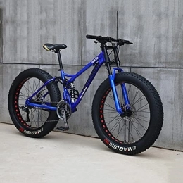 PBTRM Fat Tyre Bike PBTRM 26" Mountain Bikes, Fat Tire Mountain Bike, 21-27 Speed Bicycle, High-Carbon Steel Frame, Dual Full Suspension Dual Disc Brake Suspension Fork All Terrain Mountain Bike, C, 21