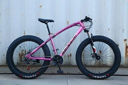 peipei Bike peipei 26 Inch Wheel Adult Mountain Fat Bike 24 / 27 / 30 Speed Road Bicycle Men Front And Rear Mechanical Disc Brakes Steel Frame Ride-Starry Pink_26 inch (160-195cm)_24 Speed