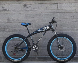 peipei Bike peipei 26 inch wheel adult student off-road mountain fat bike 21 / 24 / 27 speed road bike male double disc brake racing riding-Black Blue_26 inch_27 Speed