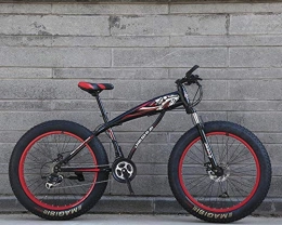 peipei Fat Tyre Bike peipei 26 inch wheel adult student off-road mountain fat bike 21 / 24 / 27 speed road bike male double disc brake racing riding-Black Red_26 inch_27 Speed