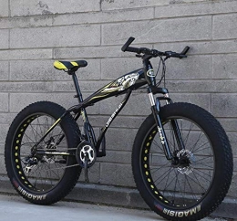 peipei Bike peipei 26 inch wheel adult student off-road mountain fat bike 21 / 24 / 27 speed road bike male double disc brake racing riding-Black Yellow 2_26 inch_24 Speed