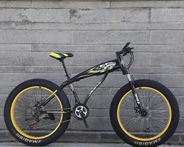 peipei Bike peipei 26 inch wheel adult student off-road mountain fat bike 21 / 24 / 27 speed road bike male double disc brake racing riding-Black Yellow_26 inch_24 Speed