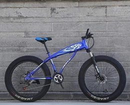 peipei Fat Tyre Bike peipei 26 inch wheel adult student off-road mountain fat bike 21 / 24 / 27 speed road bike male double disc brake racing riding-Blue_26 inch_24 Speed