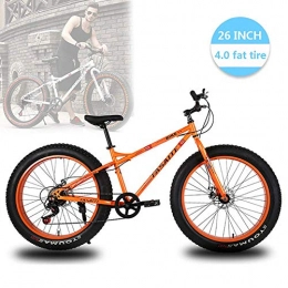 Qinmo Fat Tyre Bike Qinmo Bicycle Mountain Bikes 26 Inch, Fat Tire Hardtail Mountain Bike, Dual Suspension Frame and Suspension Fork All Terrain Mountain Bike, 21 / 24 / 27 Speed, Size:24 speed, Colour:Black