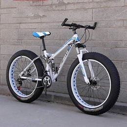 QinnLiuu Fat Tyre Bike QinnLiuu Adult Mountain Bike Beach Cruiser Fat Tire Bike Snow Bike 24 / 26 Inch Wheels Mountain Trail Bike High Carbon Steel Folding Outroad Bicycles 7 / 21 / 24 / 27-Speed, 3, 24 inchi 24 Speed