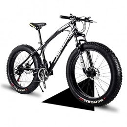 QIU Fat Tyre Bike QIU Adult Mountain Bikes, 20 / 24 / 26 Inch Fat Tire Mountain Bike, Dual Suspension Frame and Suspension Fork All Terrain Mountain Bike, Black, 21 Speed (Color : Black, Size : 20")