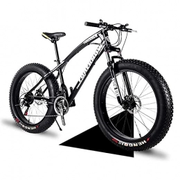 QIU Bike QIU Fat Bike 20" / 24" / 26" Wheel Size And Men Gender Fat Bicycle From Snow Bike, Fashion 21 Speed Full Suspension Steel Double Disc Brake Mountain Bike Bicycle(black) (Color : Black, Size : 20")