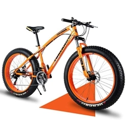 QMMD Fat Tyre Bike QMMD 20-Inch / 24-Inch / 26-Inch Mountain Bikes, Hardtail Mountain Bike, Kids / Adult High-carbon Steel Mountain Trail Bike, Front Suspension All Terrain Mountain Bike, 24 inches Orange, 24 speed