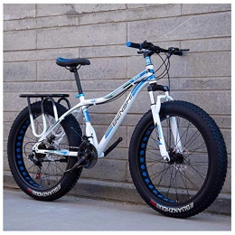 QMMD Bike QMMD Adult Mountain Bikes, 26-Inch Fat Tire Mountain Trail Bike, 7-21-24-27-Speed Hardtail Mountain Bike, High-carbon Steel, Womens / Mens All Terrain Mountain Bikem, C Spokes, 24 speed