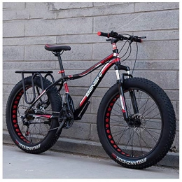 QMMD Fat Tyre Bike QMMD Adult Mountain Bikes, 26-Inch Fat Tire Mountain Trail Bike, 7-21-24-27-Speed Hardtail Mountain Bike, High-carbon Steel, Womens / Mens All Terrain Mountain Bikem, F Spokes, 21 speed