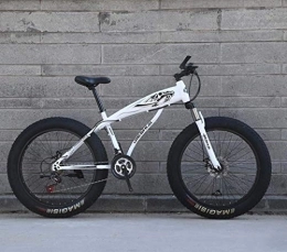  Fat Tyre Bike Snow Bike, 26" / 24" Big Wheel Mountain Bike, 7-Speed Dual Disc Brake, Strong Shock-Absorbing Front Fork, Outdoor Off-Road Beach Bike