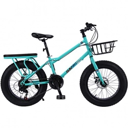 VANYA Bike VANYA Fat Tire Mountain Bike 20 Inch 27 Speed Snowmobile 4.0 Big Tire Variable Speed Shock Absorber ATV Child Youth Adult, Blue