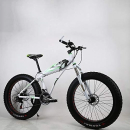 VANYA Fat Tyre Bike VANYA Suspension Mountain Bike 26 Inch 24 Speed Double Disc Brake 4.0 Big Tire Snowmobile Adult Beach Bicycle, White